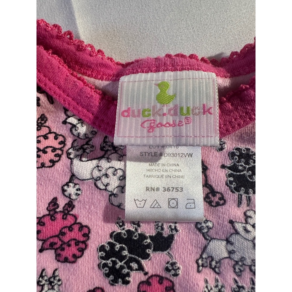 Duck Duck Goose Pink Poodle Long Sleeve Bodysuit & Black Leggings Set 3 6M - Picture 6 of 8